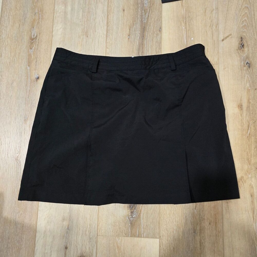 Womens Athletic Performance Skort Sz 16 Black Pockets Stretch Tennis Pickleball